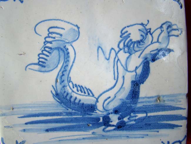 A 17th century Dutch Delft tile circa 1650